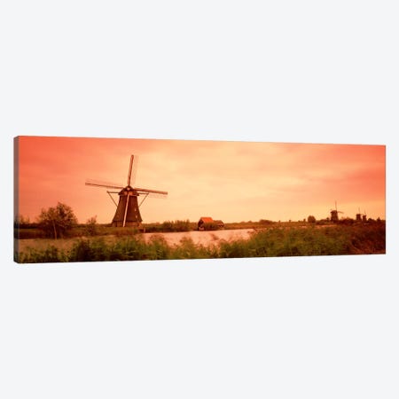 18th Century Windmill, Kinderdigk, South Holland, Netherlands Canvas Print #PIM1548} by Panoramic Images Canvas Art