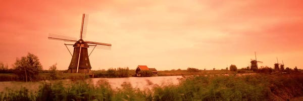 Watermills & Windmills: 18th Century Windmill, Kinderdigk, South Holland, Netherlands by Panoramic Images