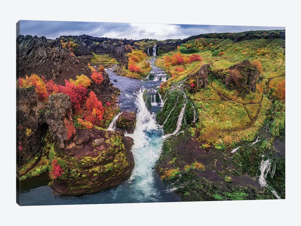 Gjaarfoss, Thjorsardalur valley, Iceland by Panoramic Images 1-piece Canvas Art