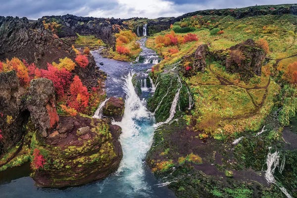 Iceland: Gjaarfoss, Thjorsardalur valley, Iceland by Panoramic Images