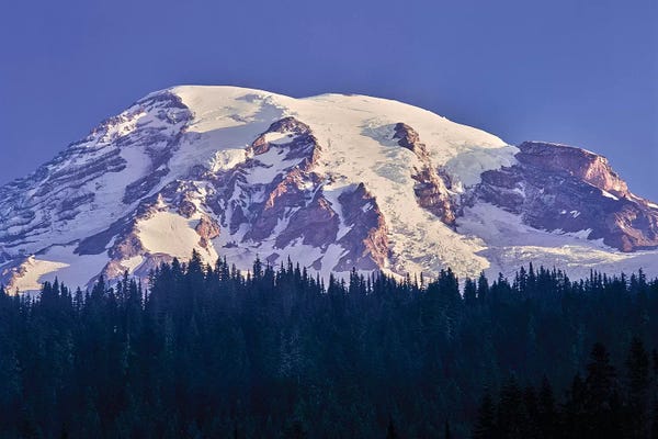 Glaciers & Icebergs: Glaciers cascade down the south side of Mt. Rainier, Mt. Rainier National Park, Washington, USA by Panoramic Images