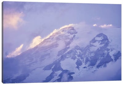 Glaciers cascade down the south side of Mt. Rainier, Mt. Rainier National Park, Washington, USA Canvas Art Print - Glacier & Iceberg Art