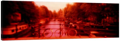 Hallucinogenic View, Amsterdam, Netherlands Canvas Art Print - Bicycle Art