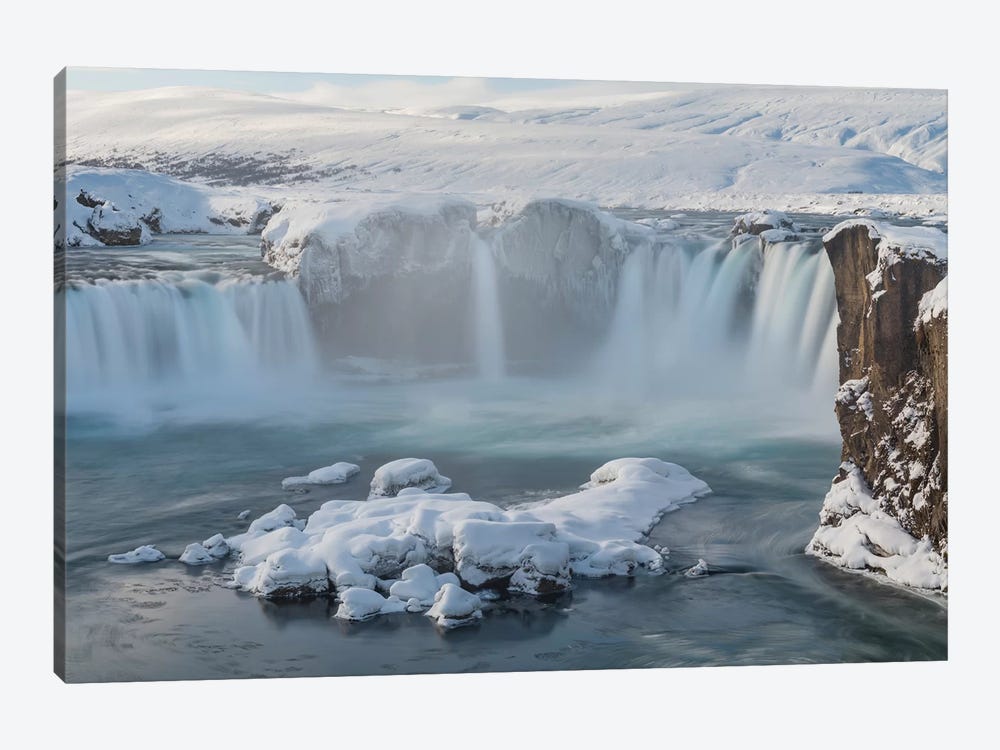 Godafoss waterfall in winter, Iceland by Panoramic Images 1-piece Canvas Art