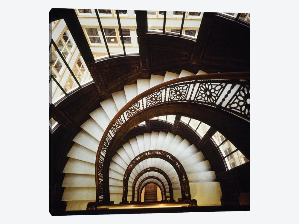 High angle view of a spiral staircase, Rookery, Chicago, Cook County, Illinois, USA by Panoramic Images 1-piece Canvas Wall Art