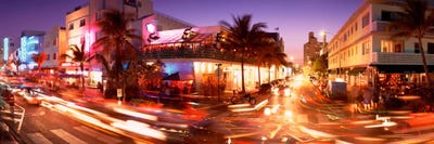 Traffic on a road, Ocean Drive, Miami, Florida, USA by Panoramic Images multi panel art