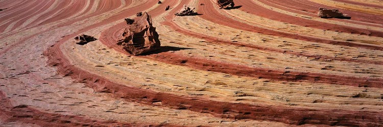 High angle view of rock formations, Vermillion Cliffs, Vermilion Cliffs National Monument, Arizona, USA