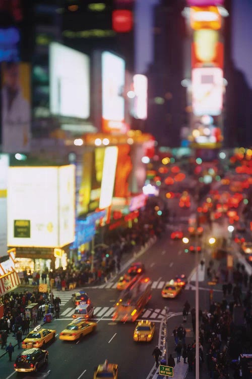 High angle view of traffic on a road in a city, Times Square, Manhattan, New York City, New York State, USA