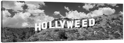 Hollywood Sign changed to Hollyweed, at Hollywood Hills, Los Angeles, California, USA Canvas Art Print - Hollywood Sign