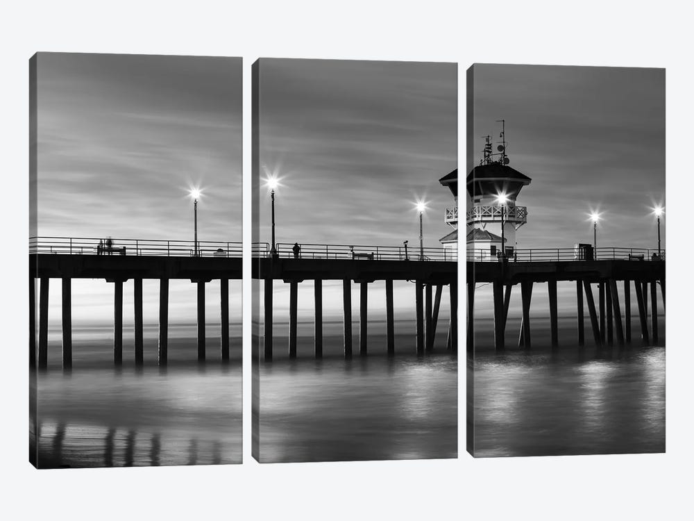 Huntington Beach Pier at sunset, California, USA by Panoramic Images 3-piece Canvas Art Print