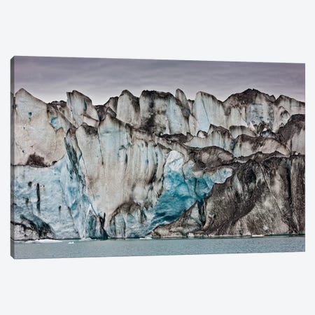 Volcanic Ash From Grimsvotn On Ice Walls, Jokulsarlon Glacial Lagoon, Vatnajokull National Park, Iceland Canvas Print #PIM15522} by Panoramic Images Canvas Print
