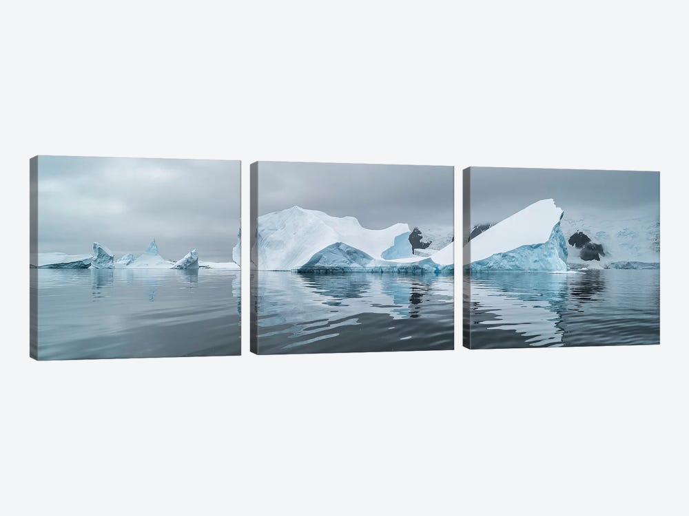 Icebergs floating in the Southern Ocean, Iceberg Graveyard, Lemaire Channel, Antarctic Peninsula, Antarctica by Panoramic Images 3-piece Art Print