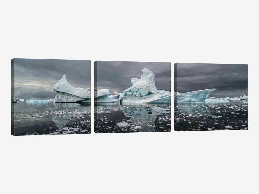 Icebergs floating in the Southern Ocean, Iceberg Graveyard, Lemaire Channel, Antarctic Peninsula, Antarctica by Panoramic Images 3-piece Canvas Artwork