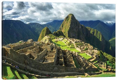 Inca City of Machu Picchu, Urubamba Province, Cusco, Peru Canvas Art Print - Mountains Scenic Photography