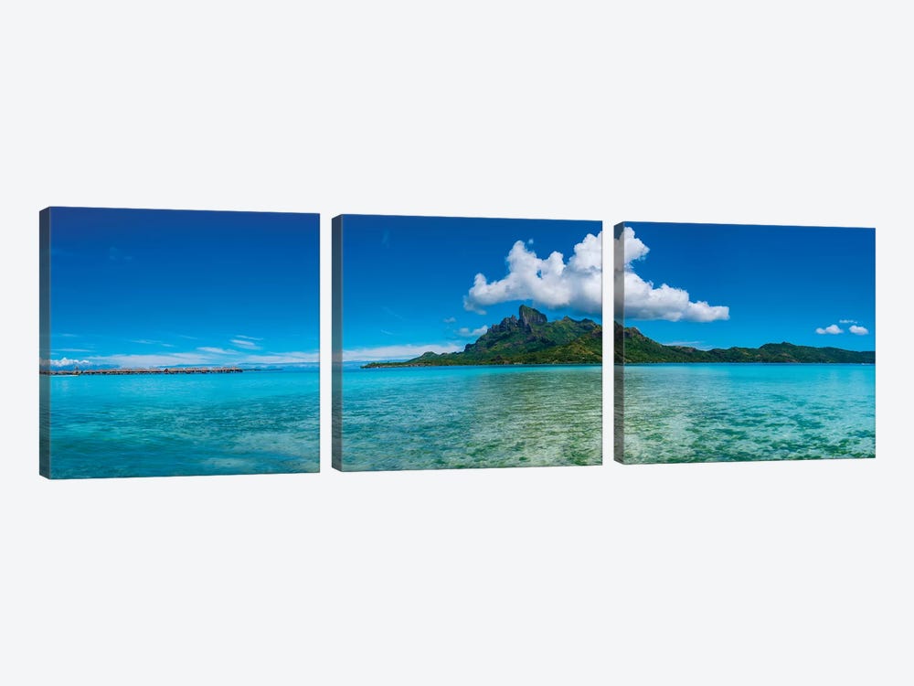 Islands in the Pacific Ocean, Bora Bora, Tahiti, French Polynesia by Panoramic Images 3-piece Canvas Artwork