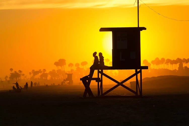 Lifeguard Tower on the beach, Newport Beach, California, USA