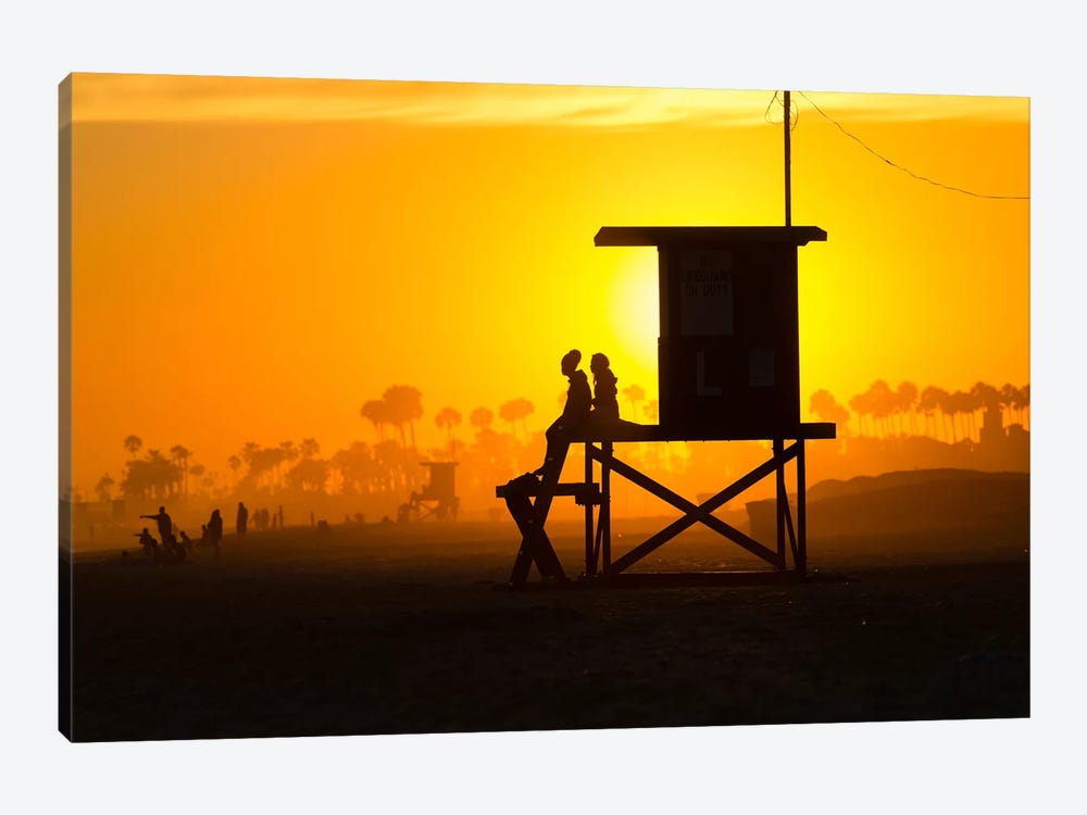 Lifeguard Tower on the beach, Newport Beach, California, USA by Panoramic Images 1-piece Canvas Print