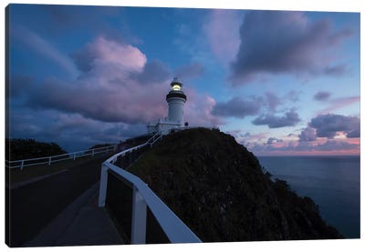 Lighthouse at sunset, Cape Byron Lighthouse, Cape Byron, New South Wales, Australia Canvas Art Print - Lighthouse Art