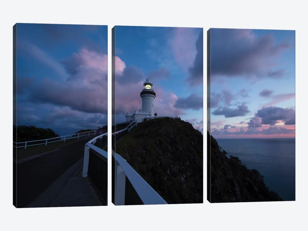 Lighthouse at sunset, Cape Byron Lighthouse, Cape Byron, New South Wales, Australia by Panoramic Images 3-piece Canvas Wall Art
