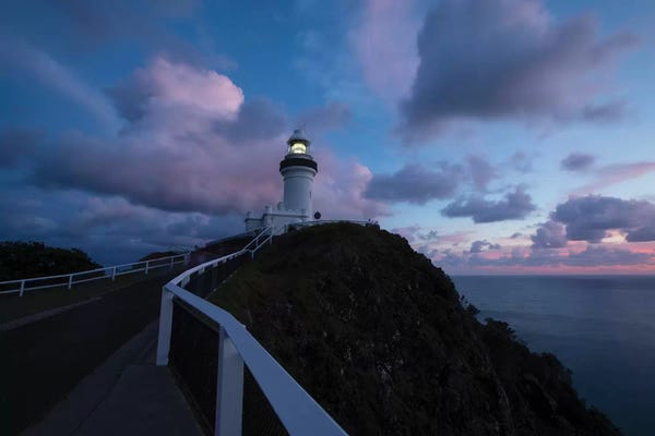 New South Wales: Lighthouse at sunset, Cape Byron Lighthouse, Cape Byron, New South Wales, Australia by Panoramic Images