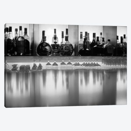 Liquor bottles and glasses, Paris, France Canvas Print #PIM15569} by Panoramic Images Canvas Art Print