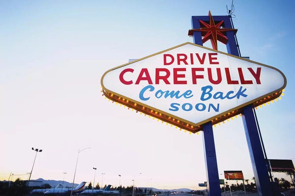 Nevada: Low angle view of a signboard, Las Vegas, Nevada, USA by Panoramic Images
