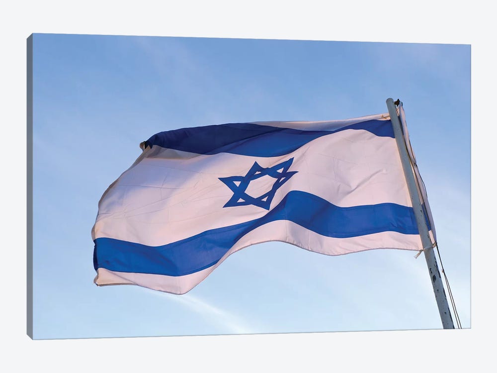 Low angle view of an Israeli Flag fluttering, Israel by Panoramic Images 1-piece Canvas Artwork