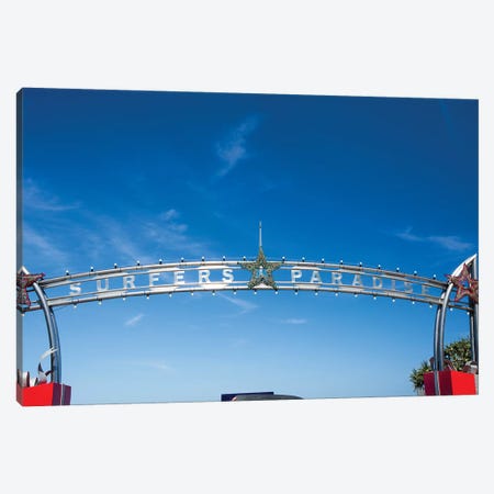 Low angle view of entrance of Surfers Paradise, City of Gold Coast, Queensland, Australia Canvas Print #PIM15579} by Panoramic Images Canvas Wall Art