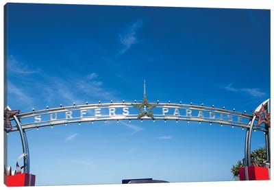 Low angle view of entrance of Surfers Paradise, City of Gold Coast, Queensland, Australia Canvas Art Print