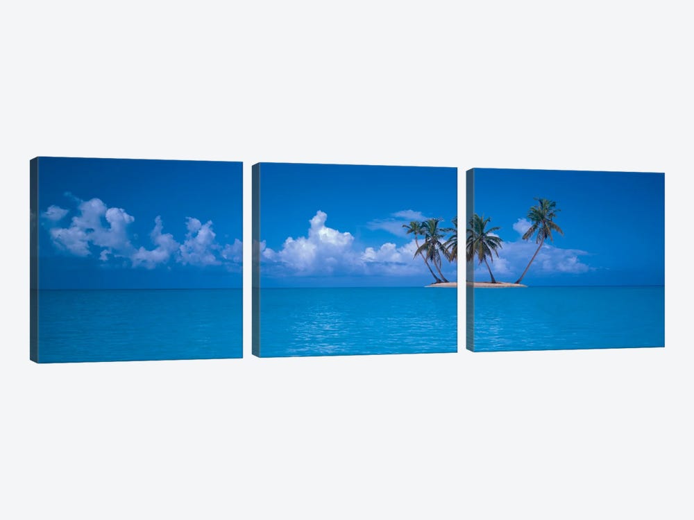Tiny Uninhabited Island, Caribbean Sea by Panoramic Images 3-piece Canvas Art