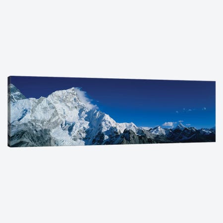 Low angle view of mountains covered with snow, Himalaya Mountains, Khumba Region, Nepal Canvas Print #PIM15580} by Panoramic Images Canvas Art Print