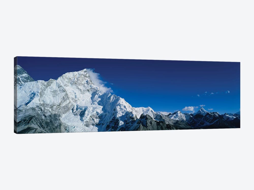 Low angle view of mountains covered with snow, Himalaya Mountains, Khumba Region, Nepal by Panoramic Images 1-piece Canvas Artwork