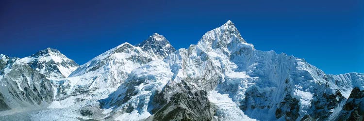 Low angle view of snowcapped mountains, Himalayas, Khumba Region, Nepal