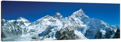 Low angle view of snowcapped mountains, Himalayas, Khumba Region, Nepal Canvas Art Print