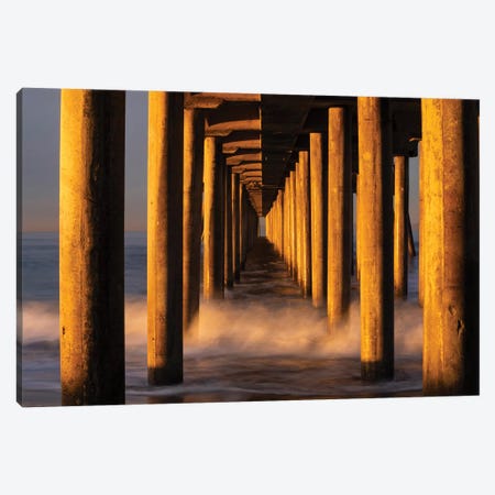 Manhattan Beach Pier from below, California, USA Canvas Print #PIM15588} by Panoramic Images Art Print