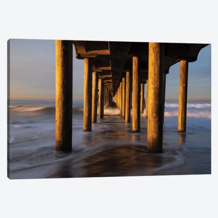 Manhattan Beach Pier from below, California, USA Canvas Print #PIM15590} by Panoramic Images Canvas Artwork