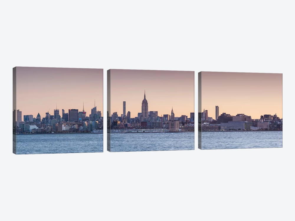Manhattan skyline with Empire State Building, New York City, New York State, USA by Panoramic Images 3-piece Canvas Artwork