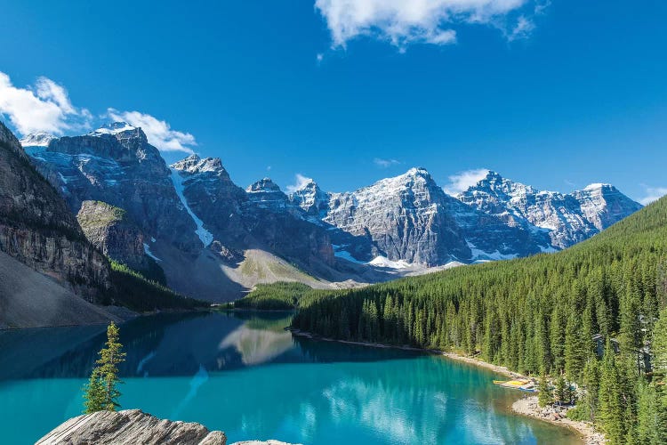 Moraine Lake at Banff National Park in the Canadian Rockies near Lake Louise, Alberta, Canada