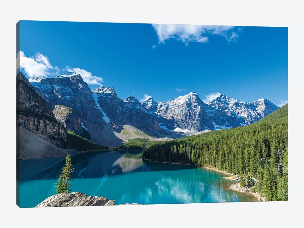 Moraine Lake at Banff National Park in the Canadian Rockies near Lake Louise, Alberta, Canada by Panoramic Images 1-piece Canvas Artwork