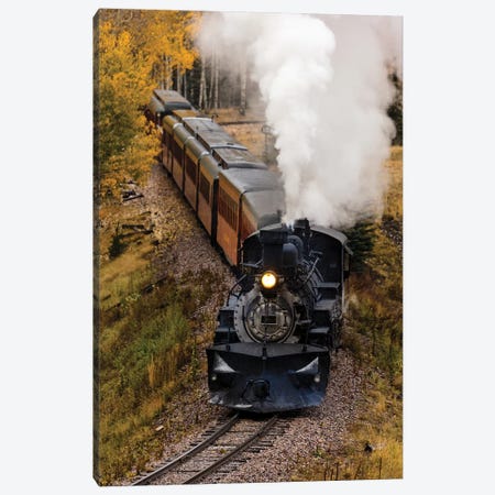 Steam Engine And Passenger Cars, Cumbres & Toltec Scenic Railroad Canvas Print #PIM15610} by Panoramic Images Canvas Print