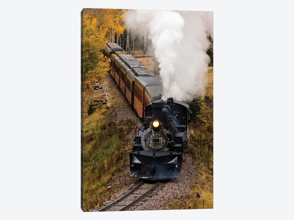 Steam Engine And Passenger Cars, Cumbres & Toltec Scenic Railroad by Panoramic Images 1-piece Canvas Print