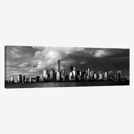 New York City Spectacular Sunset fin black and white focuses on One World Trade Tower, Freedom Tower, NY Canvas Print #PIM15611} by Panoramic Images Canvas Print