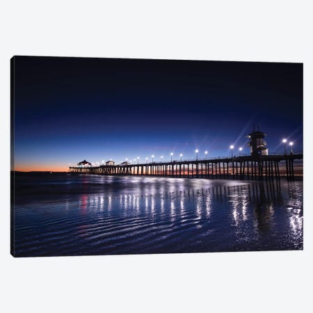Pier in the Pacific Ocean, Huntington Beach Pier, Huntington Beach, California, USA Canvas Print #PIM15638} by Panoramic Images Canvas Art Print