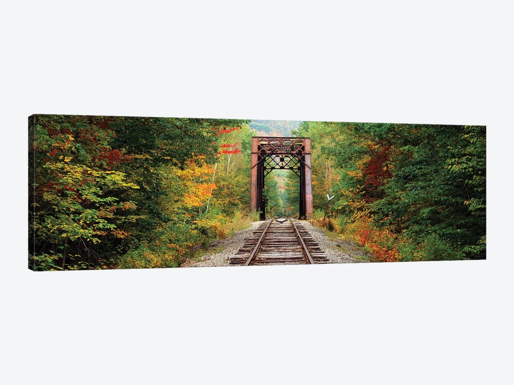 Railroad track passing through a forest, White Mountain National Forest, New Hampshire, USA by Panoramic Images 1-piece Canvas Art