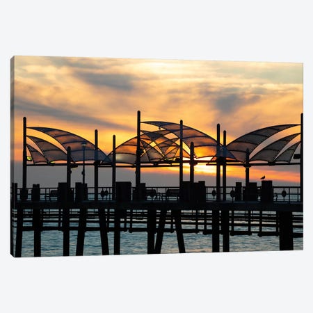 Redondo Beach Pier at sunset, Redondo Beach, California, USA Canvas Print #PIM15682} by Panoramic Images Canvas Artwork