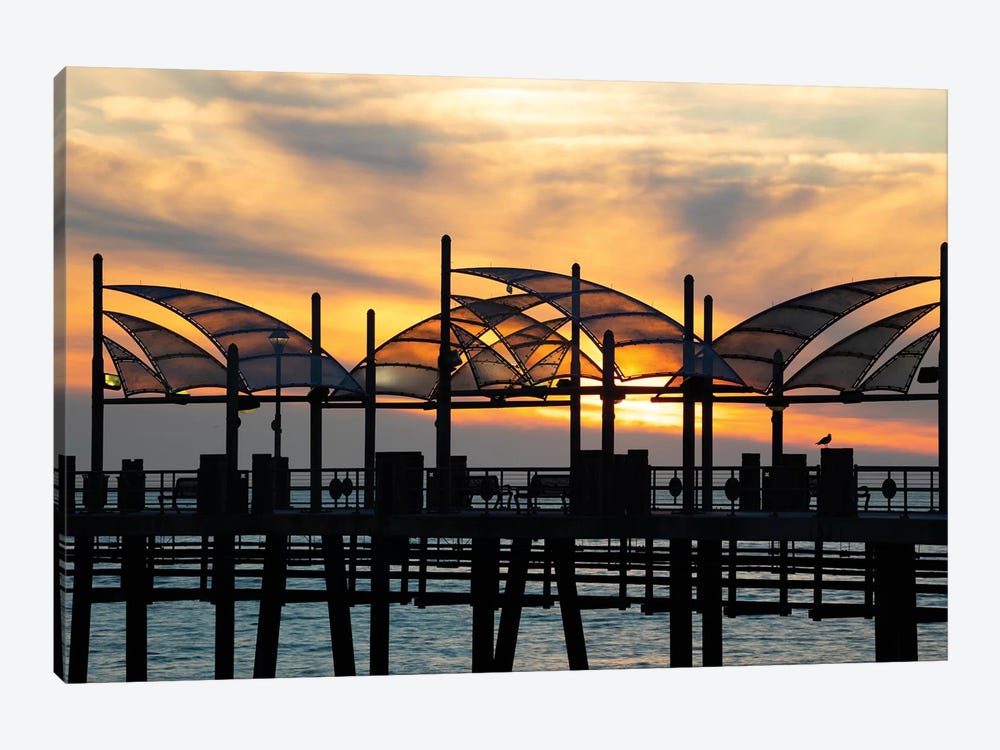 Redondo Beach Pier at sunset, Redondo Beach, California, USA by Panoramic Images 1-piece Canvas Artwork