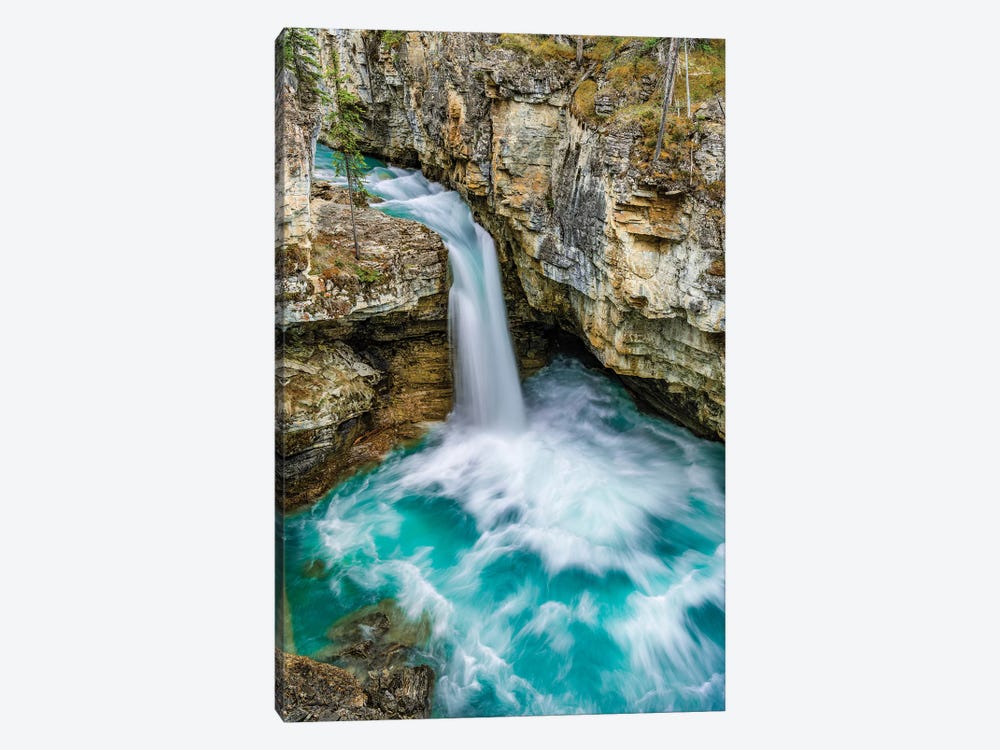 Reflection of mountain on water, Beauty Creek, Stanley Falls, Jasper National Park, Alberta, Canada by Panoramic Images 1-piece Canvas Artwork