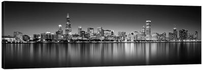 Reflection Of Skyscrapers In A Lake, Lake Michigan, Chicago, Cook County, Illinois, USA Canvas Art Print - Chicago Skylines