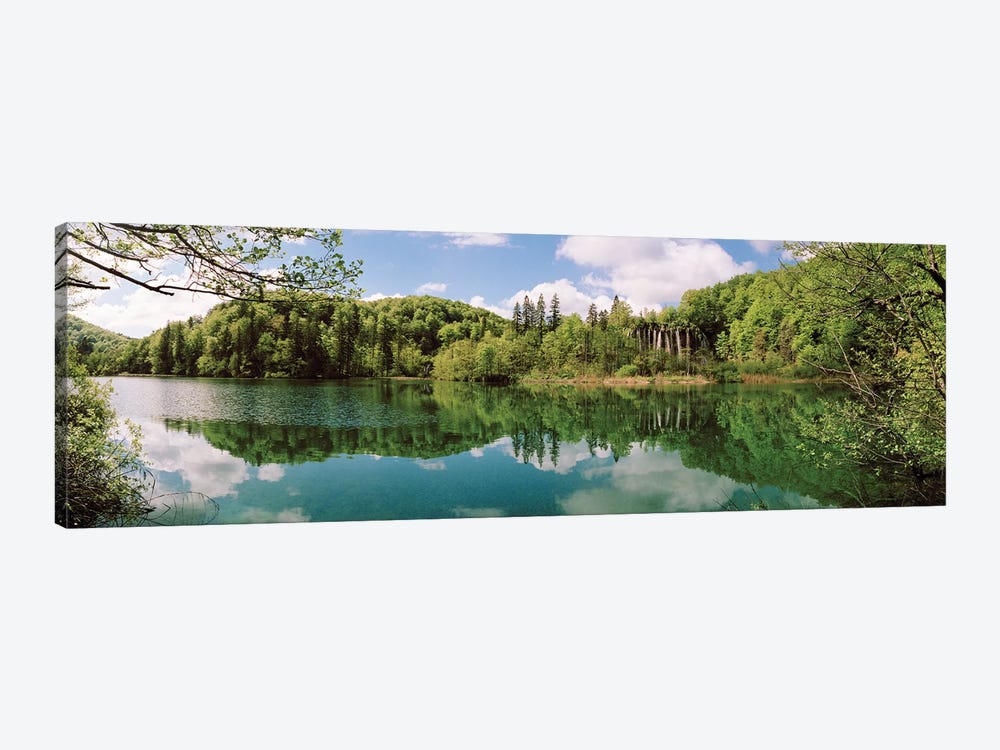 Reflection of trees and clouds on water, Plitvice Lakes National Park, Lika-Senj County, Karlovac County, Croatia by Panoramic Images 1-piece Canvas Artwork