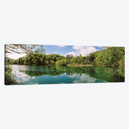 Reflection of trees and clouds on water, Plitvice Lakes National Park, Lika-Senj County, Karlovac County, Croatia Canvas Print #PIM15686} by Panoramic Images Canvas Print